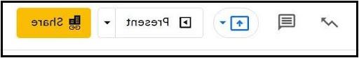 screenshot of Google Slides detail showing present button