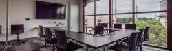 empty classroom with large window